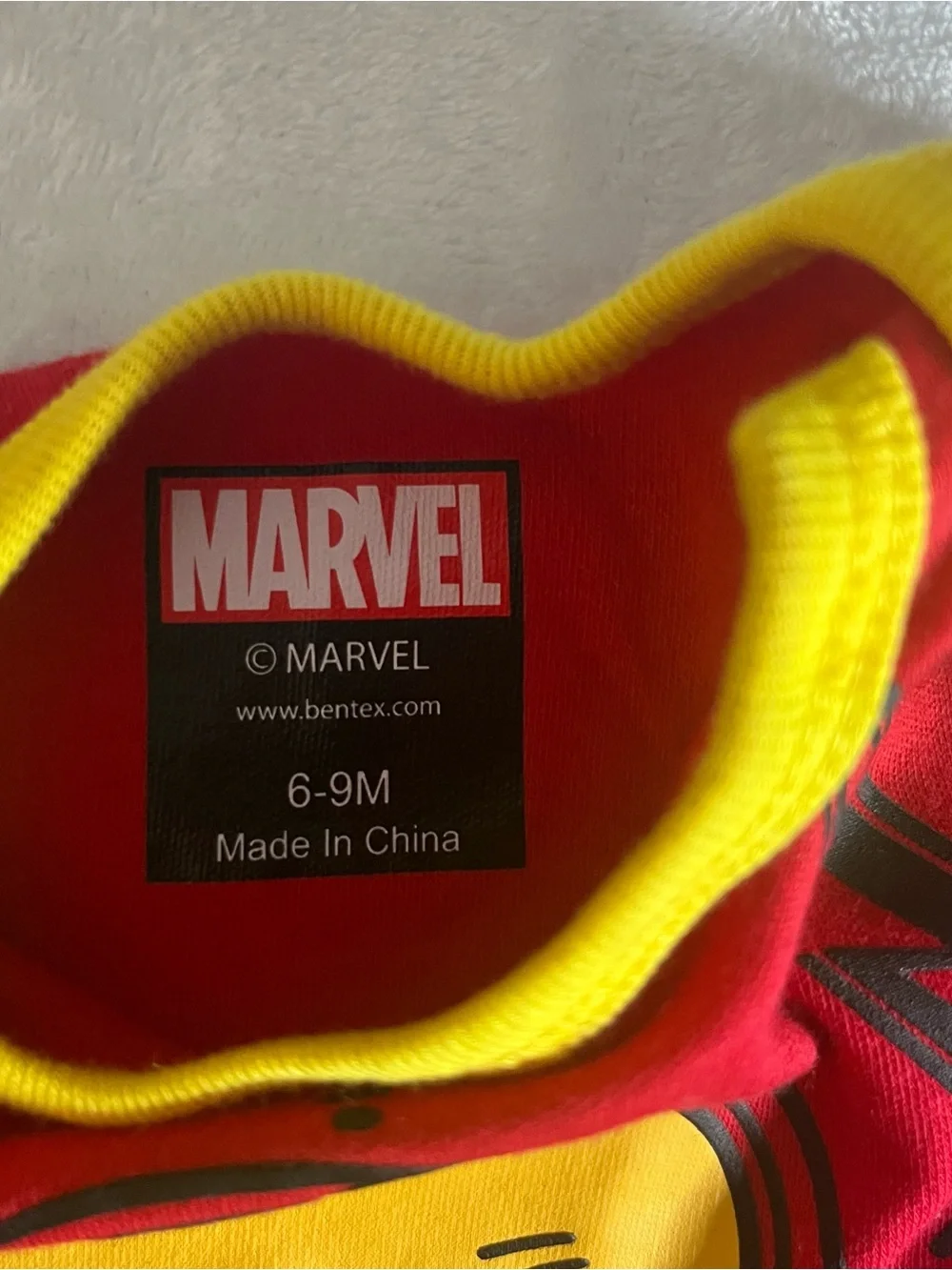 Marvel Infant Superhero Short Sleeve Snap Onesie Bodysuits Sz 6~9M